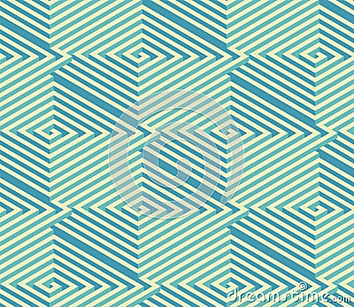 Square Isometric labyrinth. Abstract vector endless pattern. Vector Illustration