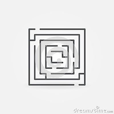 Square labyrinth linear icon Vector Illustration