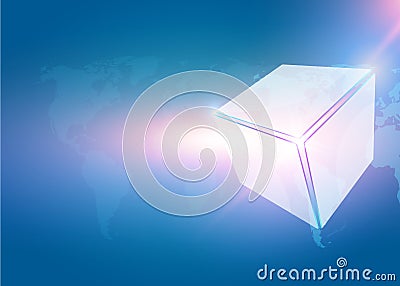 Square Light box abstract on blue sky space background Vector Illustration