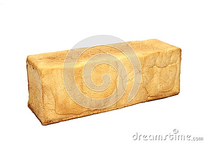 Square loaf of bread is isolated on a white background Stock Photo