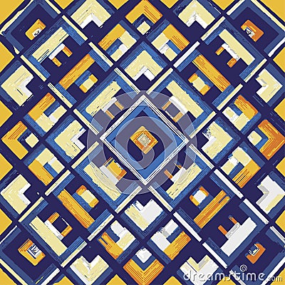 Square, mandala, hand drawn vector pattern. n Vector Illustration