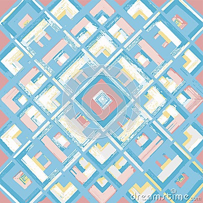 Square, mandala, hand drawn vector pattern. n Vector Illustration