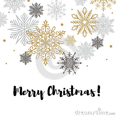 Square Merry Christmas and Happy New Year greeting card Stock Photo