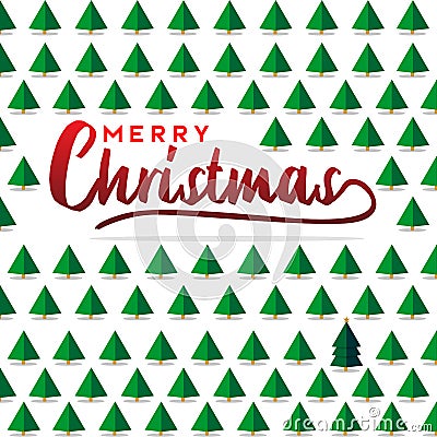 Square merry christmast trees pattern modern style for social media Vector Illustration