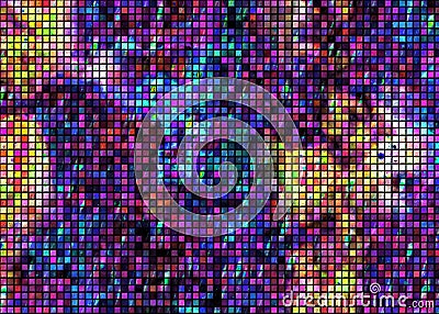 Square mosaic for festive disco stained glass mosaic background. Colorful gradient background. Geometric gradient kaleidoscope Stock Photo