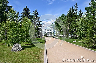 Square at the Omsk State Academic Drama Theater Editorial Stock Photo