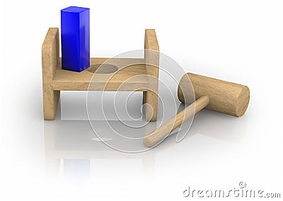 Square Peg in the Round Hole Stock Photo