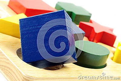 Square Peg in a Round Hole Stock Photo