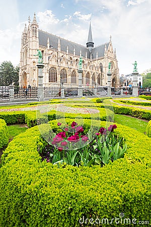 Square of Petit Sablon in Brussels, Belgium Stock Photo