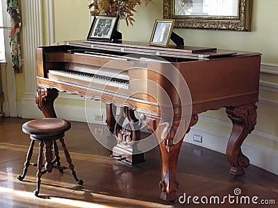 Square piano in Casa Loma, Toronto Editorial Stock Photo