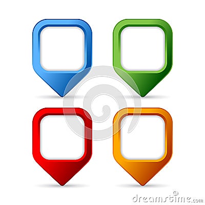Square pin buttons Vector Illustration