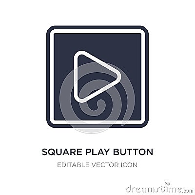 square play button icon on white background. Simple element illustration from Multimedia concept Vector Illustration