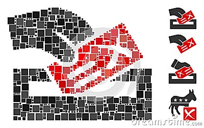 Square Protest Poll Icon Vector Mosaic Vector Illustration