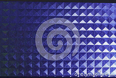 Square pyramidal blue stripped pattern texture illuminated neon plastic glow Stock Photo