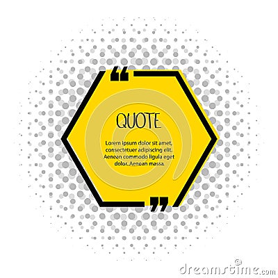 Square quote text bubble. Comas, note, message and comment. Vector illustration Vector Illustration