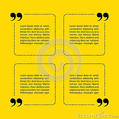 Square quote text bubbles. Vector Illustration