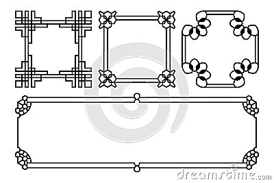 Square and rectangle vector asian, korean, chinese, japanese Vector Illustration