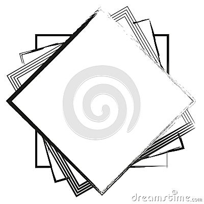 Square ripped rough frame. Vector illustration. EPS 10. Vector Illustration