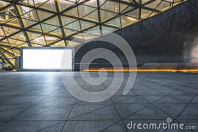 Square road and empty billboard Editorial Stock Photo