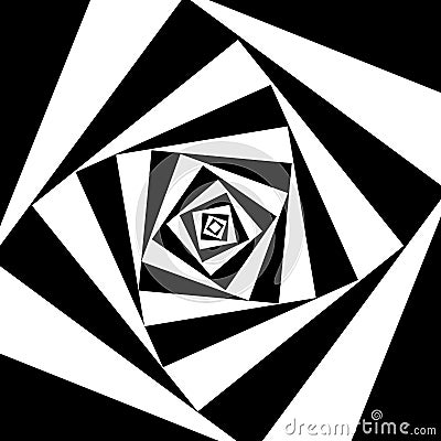 Square rotate black and white abstract background. Vector Illustration