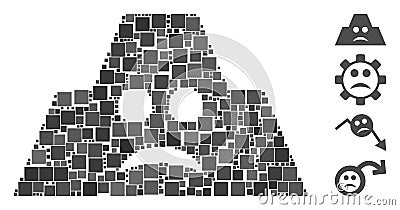 Square Sad Fortification Icon Vector Mosaic Stock Photo