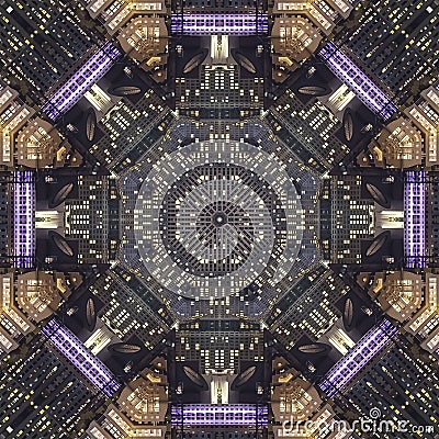 Square San Fransisco streets and city made into fractal Stock Photo