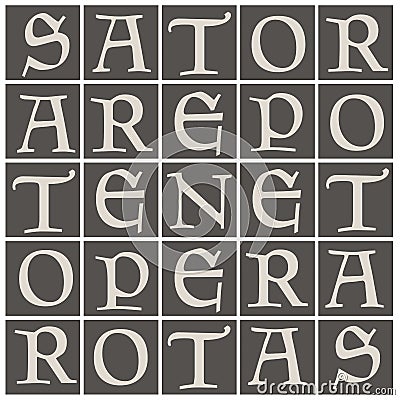 Square of the Sator, ancient mysterious inscription present in Europe Vector Illustration