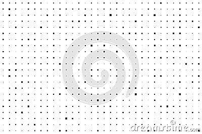 Square seamless pattern. Repeating fadew dotted halftone. Fading background. Simple small geometric patern. Repeat faded texture Vector Illustration