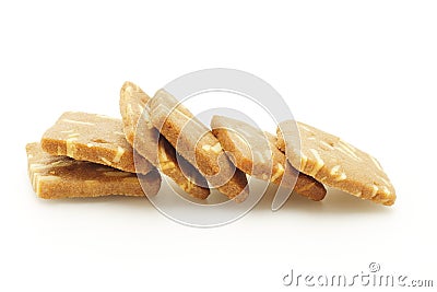 Square shape almond chocolate cookies Stock Photo