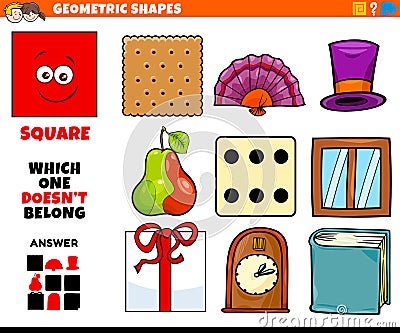 Square shape educational task for kids Vector Illustration