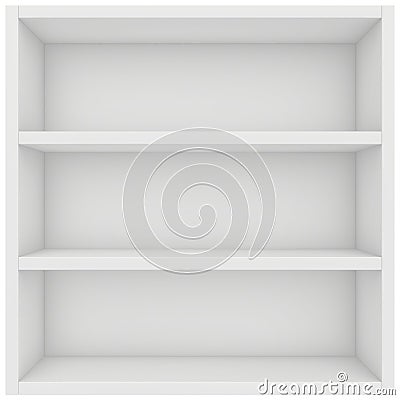 Square shelf. 3d render on white background Stock Photo