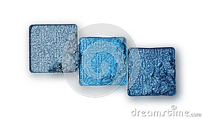 Square shiny blue crushed eyeshadow for make up as sample of cosmetic product Stock Photo