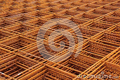 Square steel grid Stock Photo