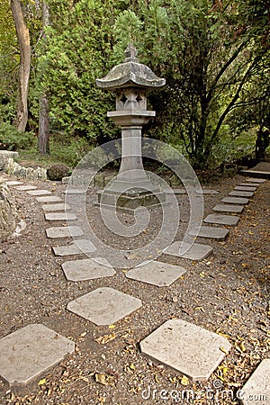 Square stone crossroads whit a monument Stock Photo