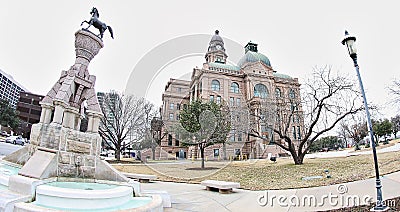 Square at The Tarrant County Courthouse, Fort Worth Texas Stock Photo