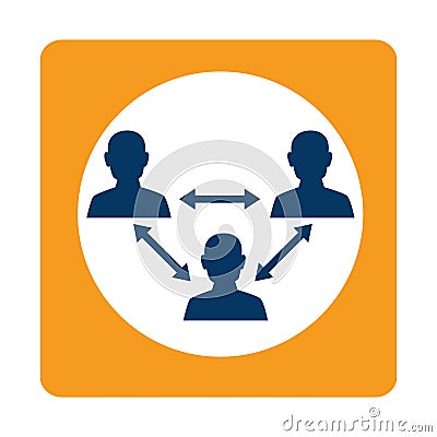Square teamwork for bussines in meeting Vector Illustration