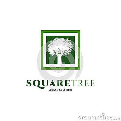 Square Tree Icon Vector Logo Template Illustration Design Vector Illustration