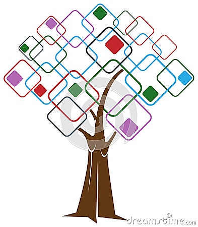 Square tree Vector Illustration