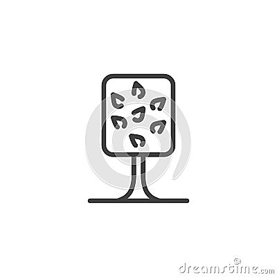 Square tree line icon Vector Illustration