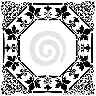 Square Victorian Frame Vector Illustration