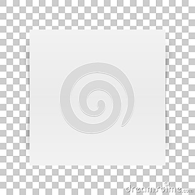 Square white Paper Sheet with Transparent Shadow Vector Illustration