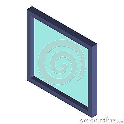 Square window icon isometric vector. Large transparent external square window Vector Illustration