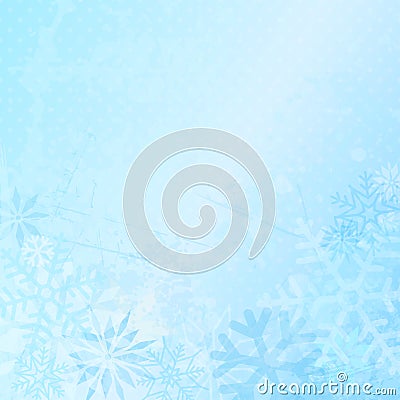 Winter Background With Snowflakes And Dots Blue Vector Illustration