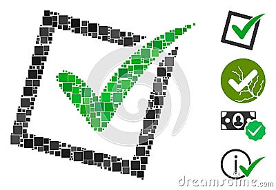 Square Yes Poll Icon Vector Collage Vector Illustration