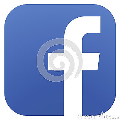 Squared colored round edges facebook logo icon Editorial Stock Photo