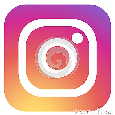 Squared colored round edges instagram logo icon Editorial Stock Photo