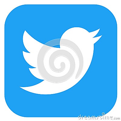 Squared colored round edges twitter logo icon Editorial Stock Photo