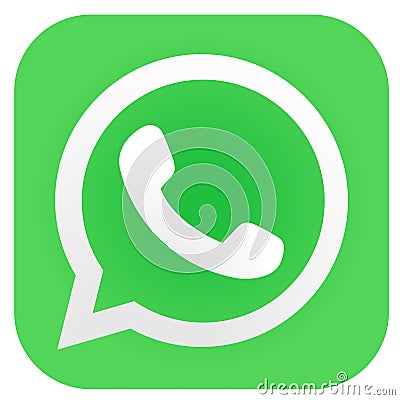 Squared colored round edges whatsapp logo icon Editorial Stock Photo