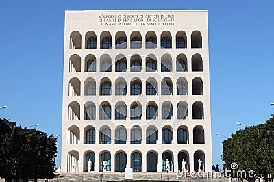 Squared Colosseum in Rome Stock Photo