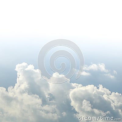 Squared image of beautiful gradient sky with soft clouds. Copy space for text Stock Photo